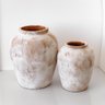 14 vaso brie em ceramica branco e terracota p