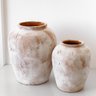 17 vaso brie em ceramica branco e terracota p