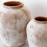 18 vaso brie em ceramica branco e terracota p
